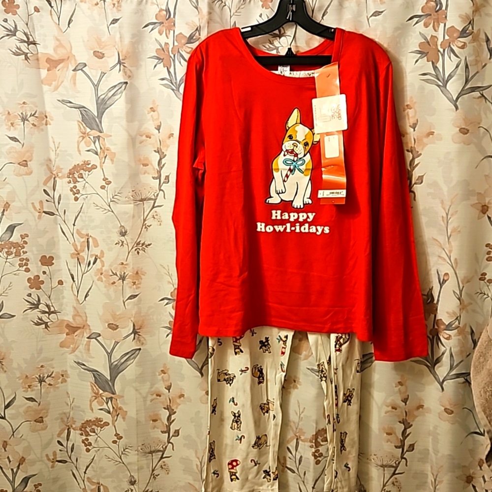 Sleep Chic Happy Howlidays Pajama Set Sz 2XL
